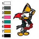 Woody Woodpecker 16 Embroidery Design